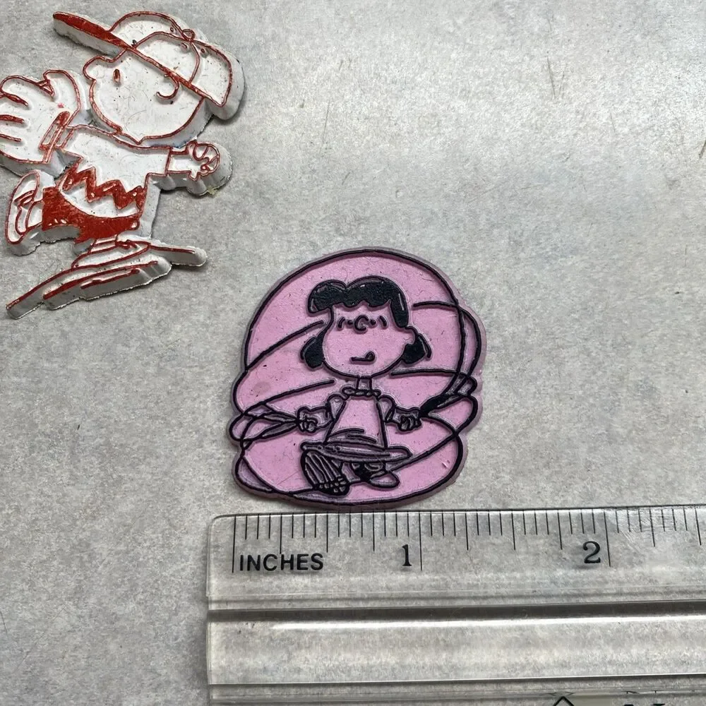 Vintage Peanuts Refrigerator Magnets Snoopy Charlie Brown Lucy 1950-1960's Set 6